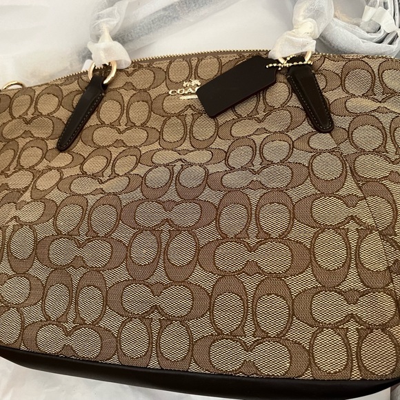 NEW WITH TAGS COACH WOMEN'S SMALL KELSEY SATCHEL KHAKI/BROWN BELOW $275 RETAIL - Picture 9 of 9